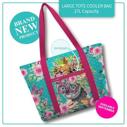 Large Tote Cooler Bag. Aluminium Insulation. 27L capacity. Oz Foodie Koala.