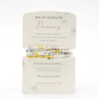 Natural Stone Collection White Howlite Wrap Bracelet/Necklace