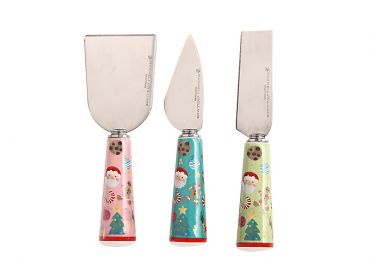 Kasey Rainbow Sparkly Season Cheese Knife Set 3pc Gift Boxed