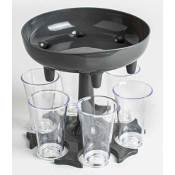 6 Shot Dispenser Including 6 Shot Cups