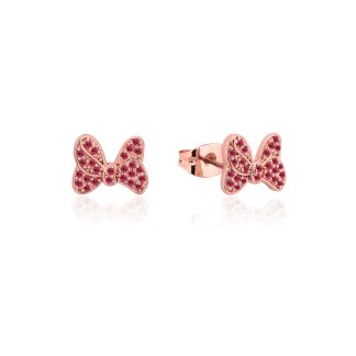 Rose Minnie Mouse Bow CZ Stud Earrings