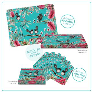 Coasters in a Gift Box Willy Wagtails design