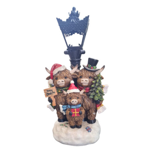Xmas Highland Cow Lantern Led