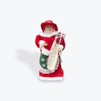 Standing Mrs Claus Red Santa List