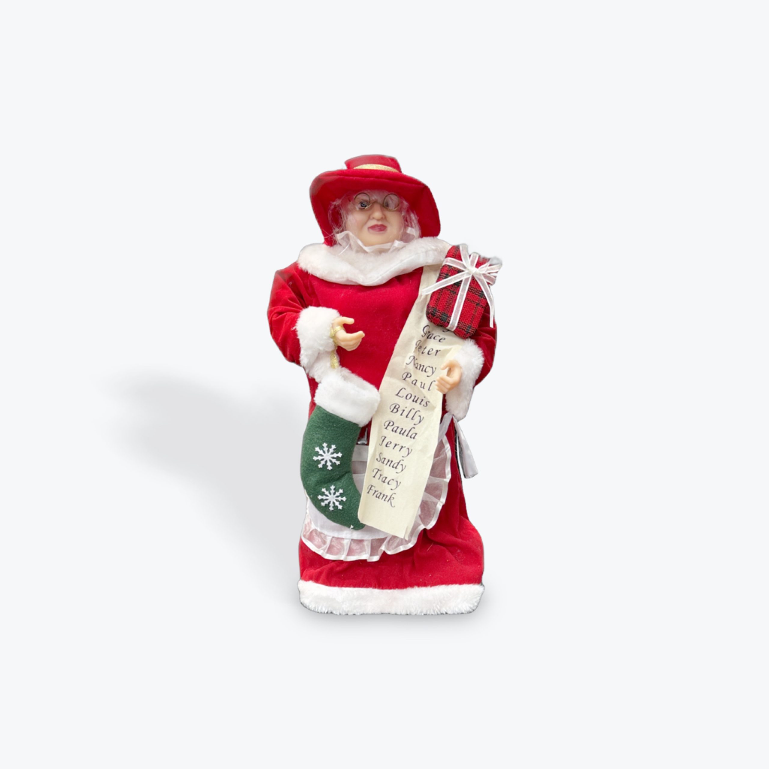 Standing Mrs Claus Red Santa List