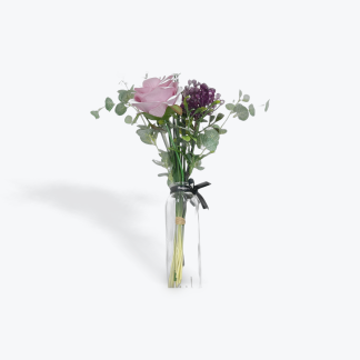 Rose Flowers in Glass Vase 30CM