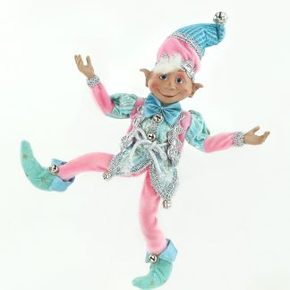 Xmas Elf Bastien Blue and Pink 30cm