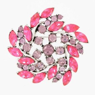 Mauvepink Floral Brooch Swaroski