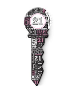 21st Birthday Key Pink