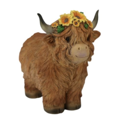 19cm Highland Cow with Sunflowers A