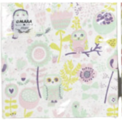3 Ply Printed Paper Napkin Owls