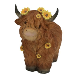 19cm Highland Cow with Sunflowers B