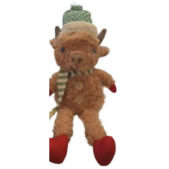 Fabric Sitting Highland Cow w/Long Legs