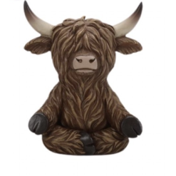 Resin Yoga Highland Cow C