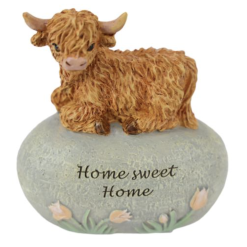 10cm Highland Cow on Inspirational Rock B