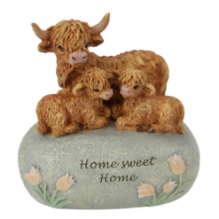 11cm Highland Cow on Inspirational Rock B