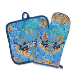 Oven Mitt/Pot Holder Set Royal Wrens