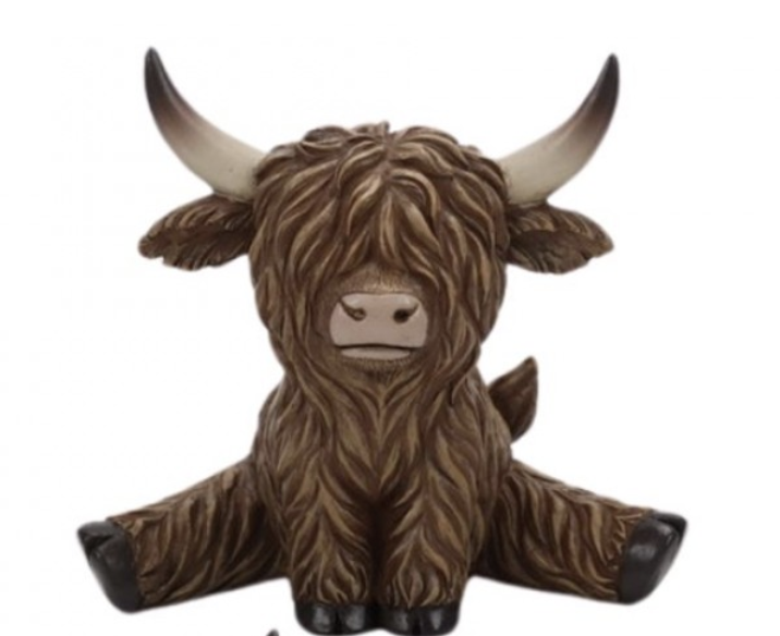 Resin Yoga Highland Cow A