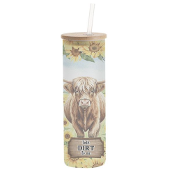 600ml Tumbler with Lid and Straw with Funny Farmyard