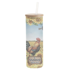 600ml Tumbler with Lid and Straw with Funny Farmyard D