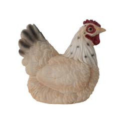 15cm Sitting White Hen