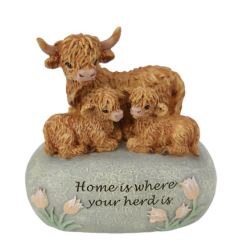 11cm Highland Cow on Inspirational Rock A