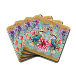 Bamboo Coasters set Vintage Kookas