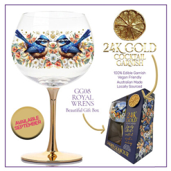 Golden Glamour Cocktail Glass Royal Wrens