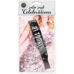 Black 21st Flashing Sash