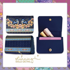 Card Wallet with gold logo Blue Wrens
