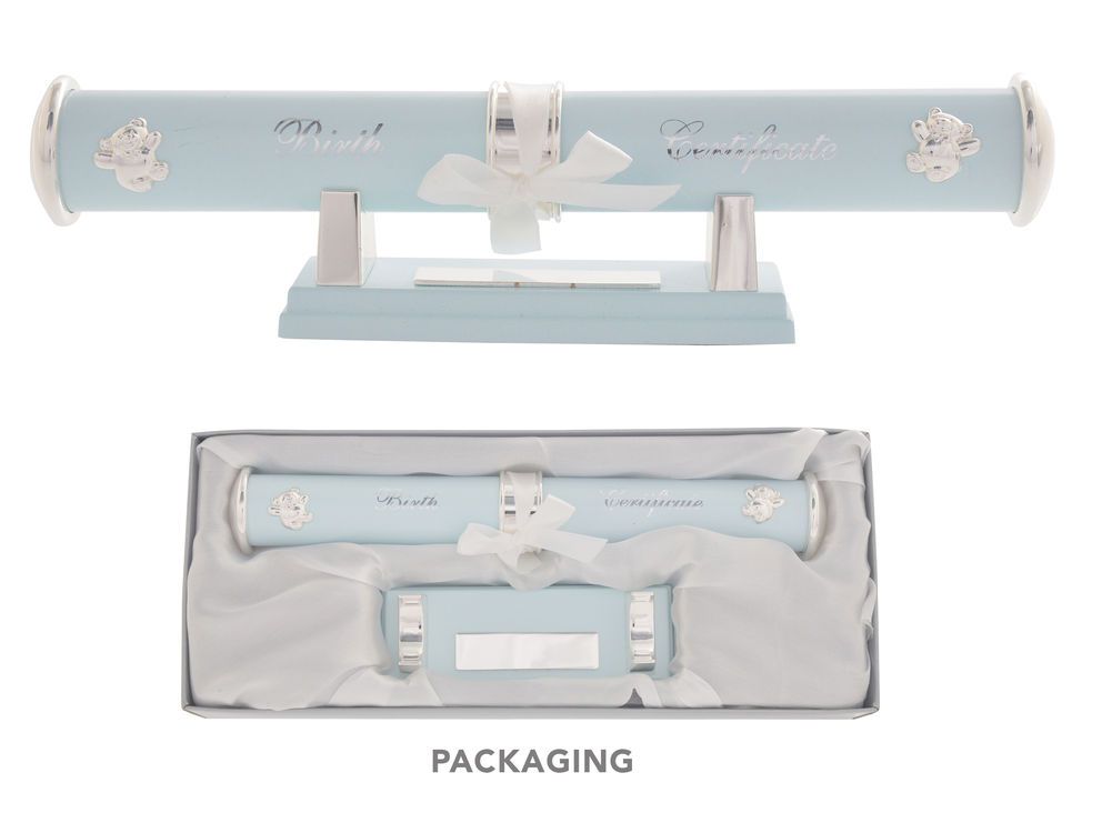 Birth Certificate Holder Blue