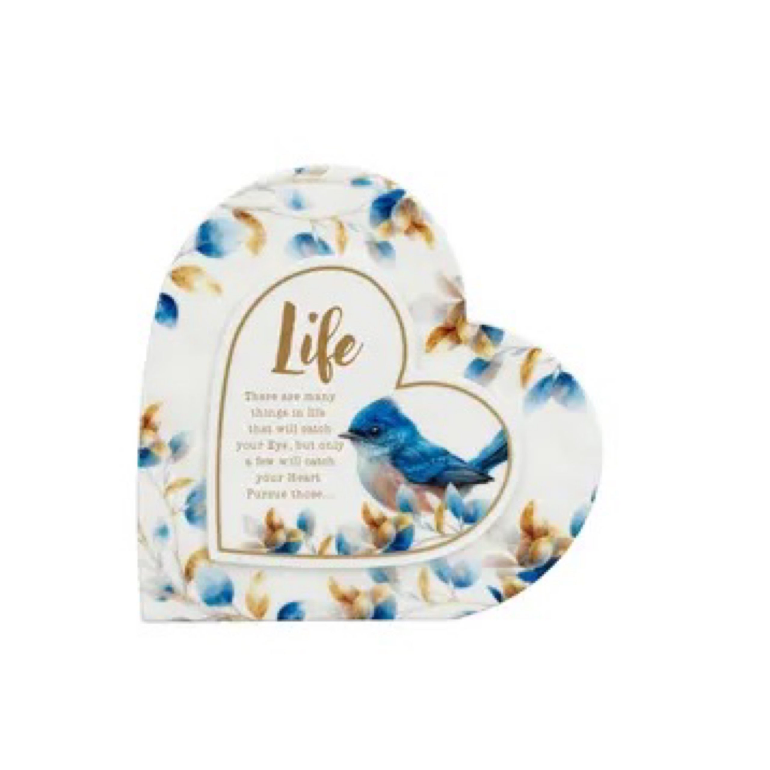 Blooming Bird Heart Plaque - Life