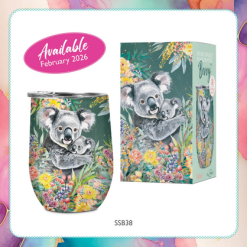 Double walled Stainless steel 'Bevvy' 350ml Koala Cuddles