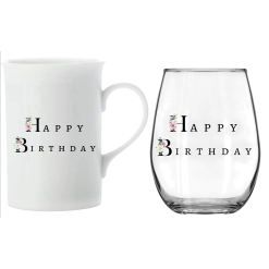 Mug/Wine Set Birthday Female