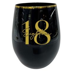 Stemless Wine 18th Black Gold