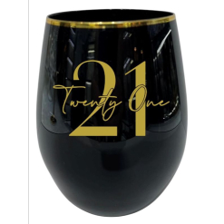 Stemless Wine 21st Black Gold