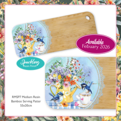 Resin Bamboo Medium Serving Platter Teatime Wrens