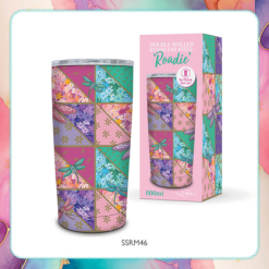 Double walled Stainless steel travel mug Pretty Patchwork D'fly