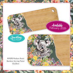 Resin Bamboo Medium Serving Platter Koala Cuddles