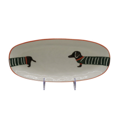 Ceramic Plate Large  Dachshund Design