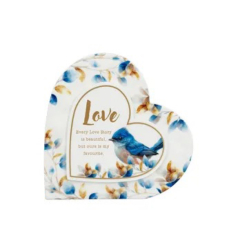 Blooming Bird Heart Plaque - Love