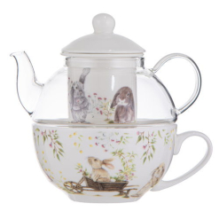 Bunny Tales Glass Top Tea For One