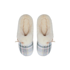 SnuggUps Women's Slide Cream Plaid