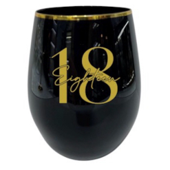 Stemless Wine 18th Black Gold