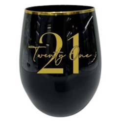 Stemless Wine 21st Black Gold