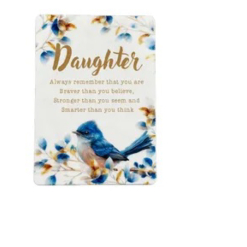 Blooming Bird Plaque 18x13cm - Daughter