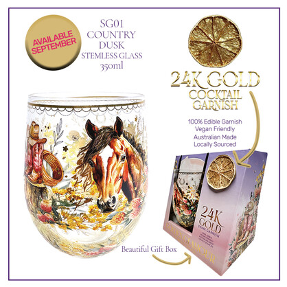 Stemless Wine Glass Country Dusk