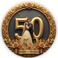 Anniversary 50th Tin Plaque