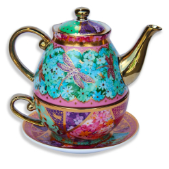 Patchwork Tea For One Dragonfly