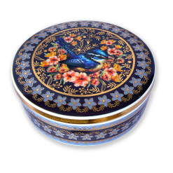 Ceramic Glam Jar Blue Wrens